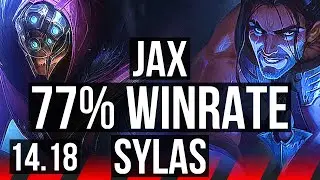 JAX vs SYLAS (TOP) | 77% winrate, 10/2/4, Rank 14 Jax | NA Challenger | 14.18