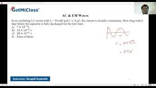 LC Circuit Discharge Time Calculator JEE 12th Physics Ac and EM Waves