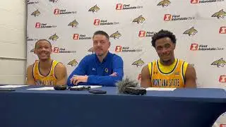 Montana State's Davian Brown, Matt Logie, Jeremiah Davis after win over Montana