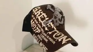 Y2K Fashion Meshed Baseball Cap Skull Rhinestones Hat KR1751