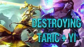 DESTROYING THE TARIC + MASTER YI GOLD FUNNELING STRATEGY WITH AD SHACO IN THE JUNGLE