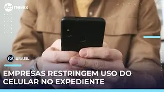 Celular vira aliado no trabalho, mas uso excessivo leva empresas a impor restri&ccedil;&otilde;es | #SBTBrasil