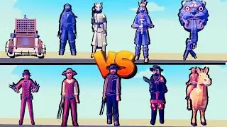 SAMURAI TEAM vs WILD WEST & COWBOY TEAM - Totally Accurate Battle Simulator TABS