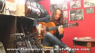 El Perla plays the Gerundino Fernández 1966 flamenco guitar for sale