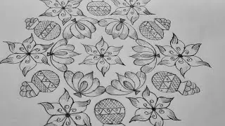 Pongal pot kolam with 15×8 dots / Pongal kolam / Sankranti muggulu / 2023