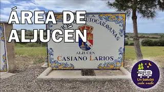 Área de autocaravanas de Aljucén en Badajoz. Ruta de la Plata