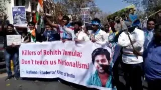 #JusticeForRohit : Student protesting in support of Rohit Vemula
