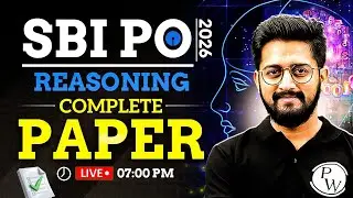SBI PO Reasoning 2026 | Complete Paper | SBI PO Reasoning Paper | by Sachin Sir