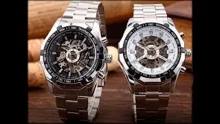 МЕХАНИЧЕСКИЕ ЧАСЫ С АВТОПОДЗАВОДОМ. Наручные мужские часы Winner Skeleton Luxury.