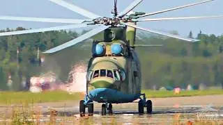 The Mi-26 is a helicopter, but it takes off like an airplane with a 300-meter takeoff run.