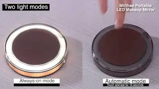 Mirthee Portable LED Lighted Makeup Mirror Travel Mirror 1X/3X Dimmable Light USB Port