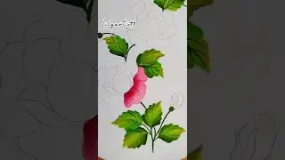 Rose Painting On Fabric #shorts #creativeart #painting
