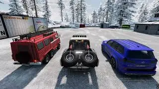 Flatbed Truck Mcqueen | Transportation with Truck - Pothole vs Car # - BeamNG.Drive