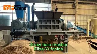 Big straw bale crusher #machine #straw #crusher #strawbale #rice straw #pelletmachine #pelletmill