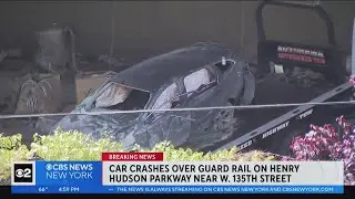 Car crashes over guardrail on Henry Hudson Parkway