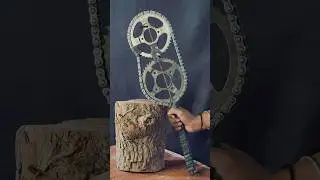 Making Survival Chain Sprocket weapon #survival #diy #creativesurvival #chainsprocket #art #viral