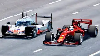 Ferrari F1 2019 vs Porsche 919 EVO - Drag Race