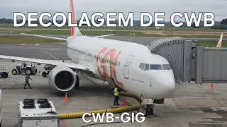 Decolagem no Aeroporto de Curitiba a bordo do Boeing 737 Max 8 da Gol (PR-XMT) - Voo 2015 - CWB-GIG