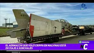 El Aermacchi que voló Owen Crippa en Malvinas está en viaje a Sunchales desde Estados Unidos