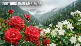 Peaceful Rain Sounds on Rose & Jasmine | Relaxing Sleep & Study Music