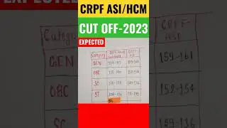 CRPF ASI/HCM CUT OFF -2023 || CRPF ASI/HCM EXPECTED CUT OFF ||  #shorts #trending #viral #crpf