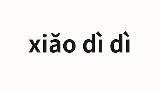 How to pronounce xiǎo d&igrave; d&igrave; | 小弟弟 (Little brother in Chinese)