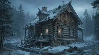 Winter Cabin Ambience ❄️ Fireplace Crackling, Snowfall & Relaxing Nature Sounds for Sleep & Study