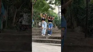 My first time dancing in a public place🙊  Janhavi & Vanya🩵 #latoo #dance #shorts