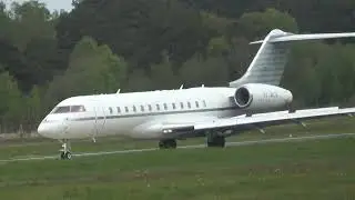 GLOBAL EXPRESS T7-MCB LANDING AT FARNBOROUGH AIRPORT/EGLF UK 24-4-2024