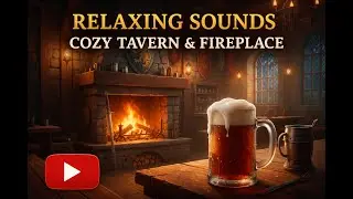 TavernCozy Fantasy Tavern Ambience | Fireplace & Wind Outside | Relaxing Medieval Sounds