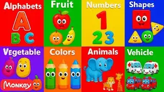 🌈 Learn Letters, Numbers, Colors & Phonics 🔠 Preschool Education for Toddlers | Monkey Junior