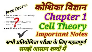 Cell biology Important Notes || Full Detail || Cell Theory || Cell Topic Cover || Biology Free 
