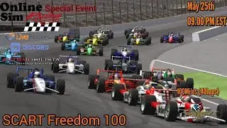 Automobilista Online sim Racing evento SCART Freedom 100 circuito de indianapolis - Live