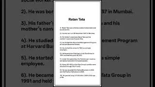 Ratan Tata || 10 Lines On Ratan Tata
