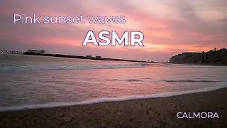 Pink sunset ocean waves: Deep calm ASMR (no talking)