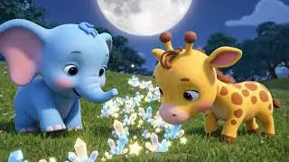 Baby Elephant & Baby Giraffe &ndash; Starlight Savannah Adventure 🌙✨ Magical Cartoon Story