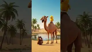 Fuzzy & Pipi and the Curious Camel! 🦆🦉🐪 Desert Adventure Gone Funny | #shorts #kids #cartoon #animal