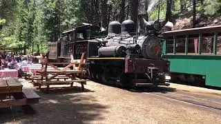 Steam train at Yosemite mountain sugar pine rail road
