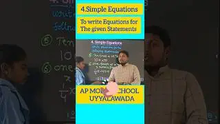 Writing Simple Equation #simpleequations #7thmaths #student #mathsteacher #apmodelschool #uyyalawada