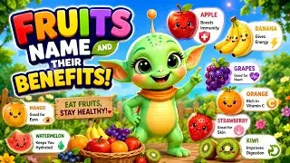 Learn Fruit colours with fun & music! fruits name colors for kids!fruits !kids learning!KidzyGarden 