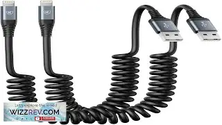 Coiled Lightning Cable iPhone Charger Cable 3FT for Car 2 Pack Apple
