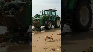 Tractor clean beach #brabbeach #tractorinaction #vidoeshort