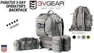 Best Tactical Backpack Under $75? 3V Gear Paratus 3 Day Operator's Pack Review + 10% OFF CODE