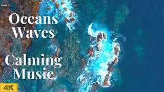 Ocean Drone Nature Videos 4K | Relaxing Scenery | Calming Music | Aerial Nature Footage