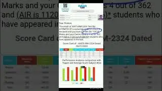 My Aakash AIATS score 🔥#aakash #AIATS #shortsfeed