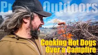 Big Fire - Cooking Hot Dogs over a Campfire