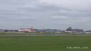 [AIRLINERS LIVE] Strong Winds! Plane Spotting - Manchester Airport