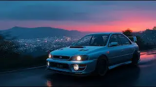 Deep Focus Lo-Fi 🌧️ Rainy Sunset WRX Cruise | Ambient Rain Sounds | Study & Work Music