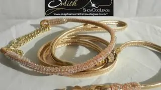 Dog show lead,leather show lead ,leather lead and collar, rolled leather showset,dog show