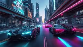 Neon City Drive &ndash; 4K Modern Car Ambience for Home Display | 4K Frame TV Art